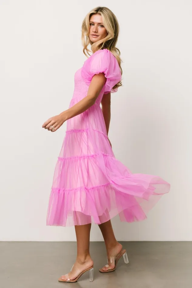 Liv Tulle Midi Dress Pink Women Baltic Born Tulle Styles