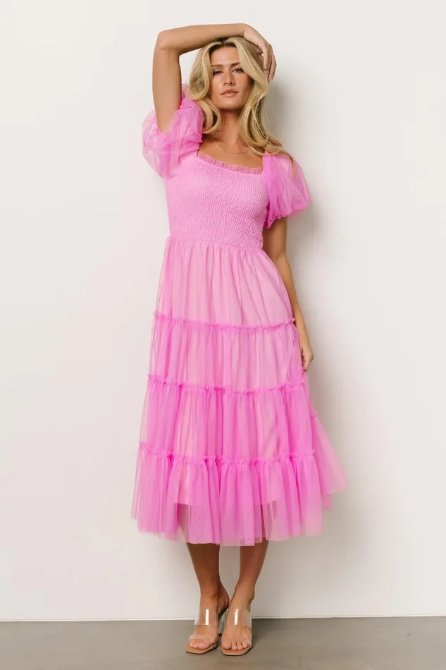 Liv Tulle Midi Dress Pink Women Baltic Born Tulle Styles
