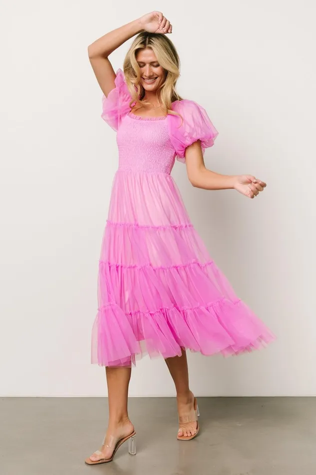 Liv Tulle Midi Dress Pink Women Baltic Born Tulle Styles