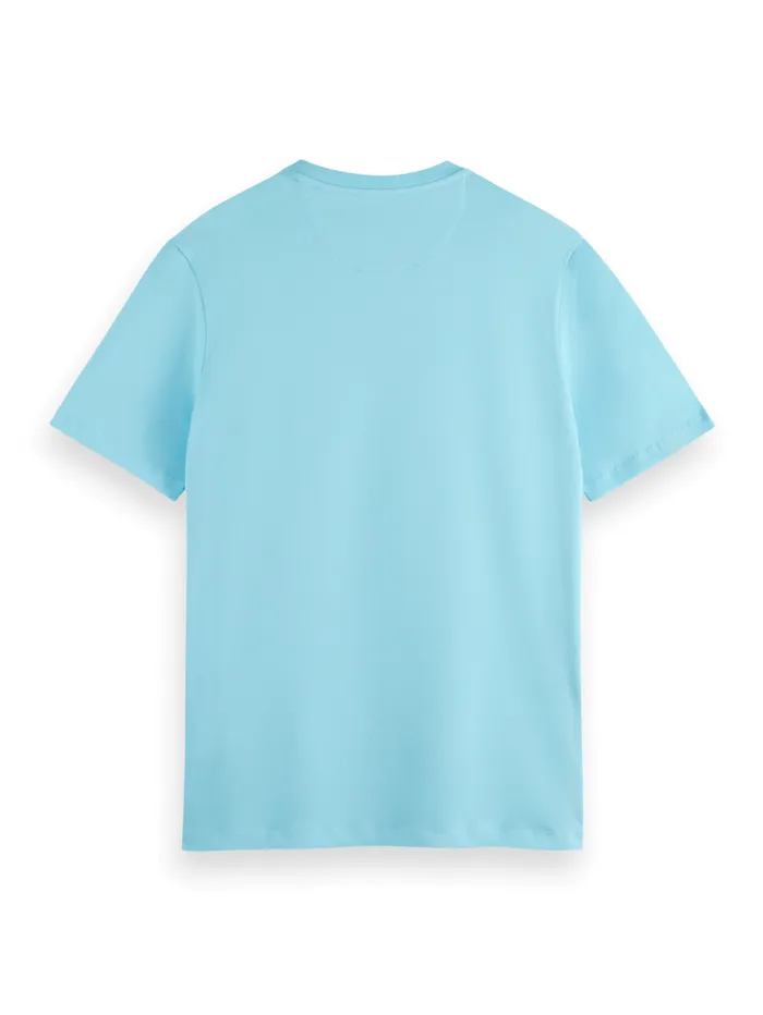 Logo Badge Tshirt Washed Neon Blue Men Scotch and Soda TShirts and Polo Shirts Logo Badge Tshirt Washed Neon Blue Men Scotch and Soda TShirts and Polo Shirts