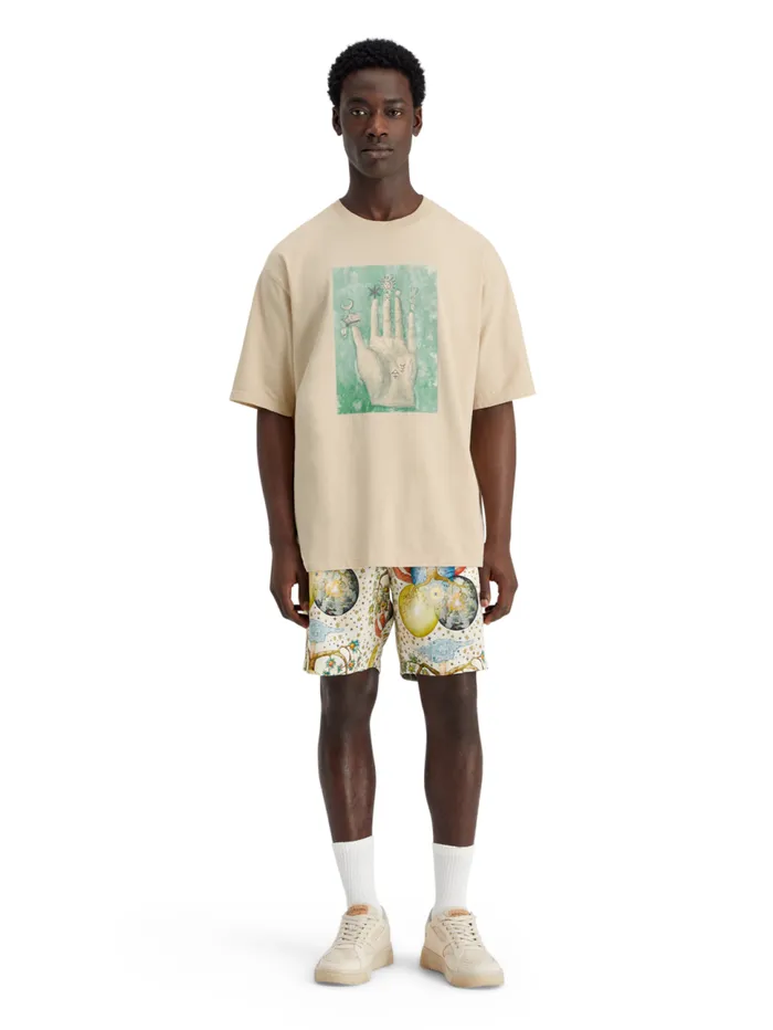 LOOSE FIT EMBASSY OF THE FREE MIND ARTWORK TSHIRT Parchment Men Scotch and Soda TShirts and Polo Shirts LOOSE FIT EMBASSY OF THE FREE MIND ARTWORK TSHIRT Parchment Men Scotch and Soda TShirts and Polo Shirts