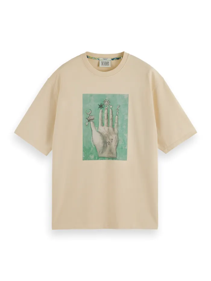 LOOSE FIT EMBASSY OF THE FREE MIND ARTWORK TSHIRT Parchment Men Scotch and Soda TShirts and Polo Shirts LOOSE FIT EMBASSY OF THE FREE MIND ARTWORK TSHIRT Parchment Men Scotch and Soda TShirts and Polo Shirts