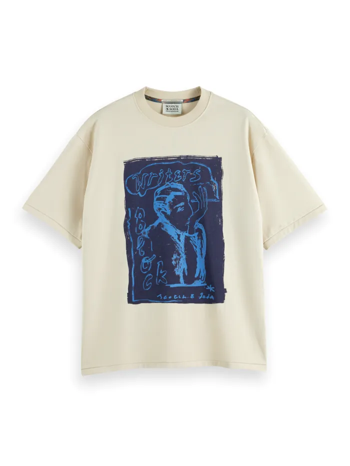 Loose Fit Front Printed Artwork Tshirt Parchment Men Scotch and Soda TShirts and Polo Shirts Loose Fit Front Printed Artwork Tshirt Parchment Men Scotch and Soda TShirts and Polo Shirts