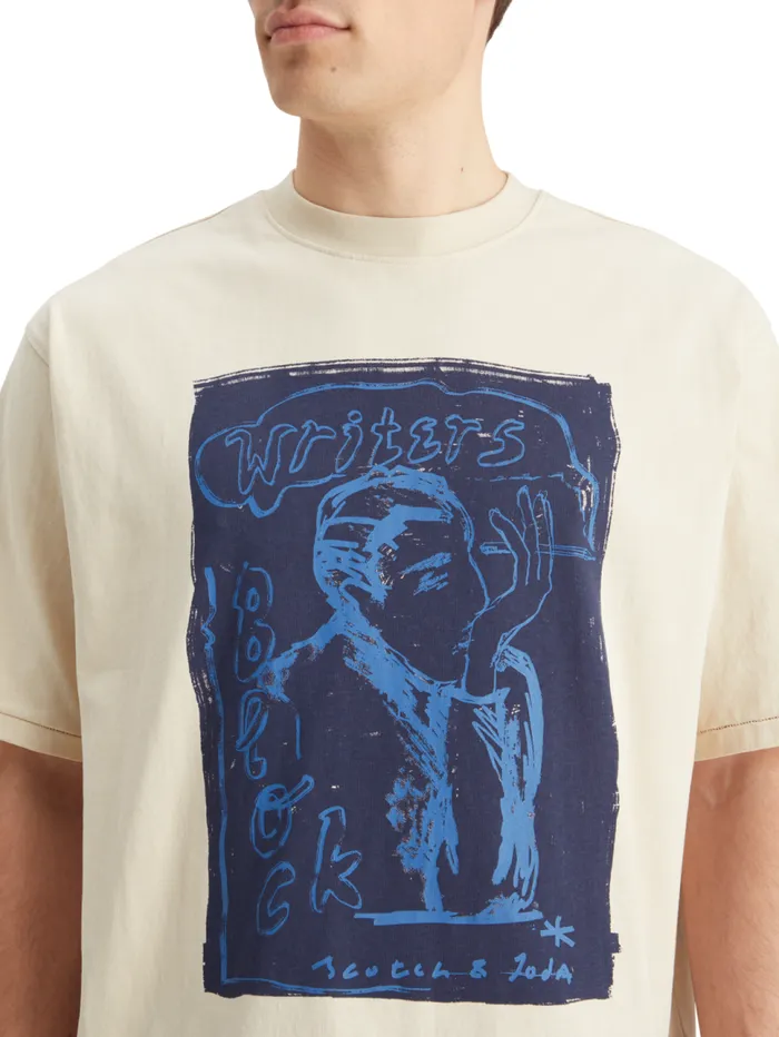 Loose Fit Front Printed Artwork Tshirt Parchment Men Scotch and Soda TShirts and Polo Shirts Loose Fit Front Printed Artwork Tshirt Parchment Men Scotch and Soda TShirts and Polo Shirts
