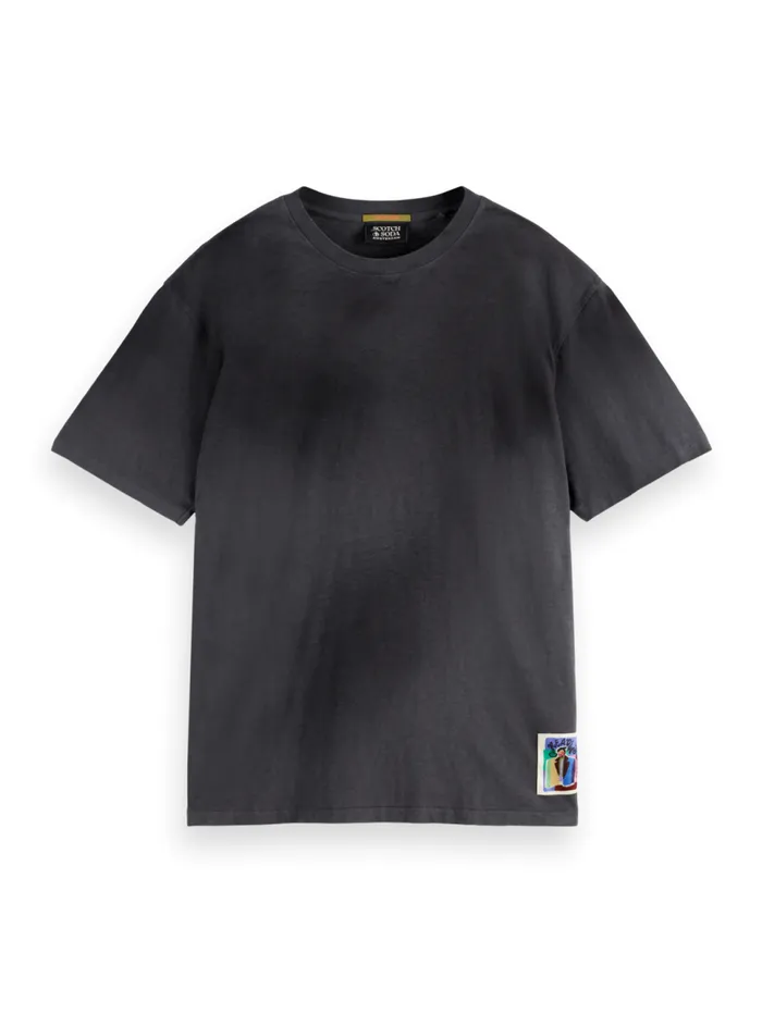 Loose Fit Irregular Dyed Artwork Tshirt Moody Grey Men Scotch and Soda TShirts and Polo Shirts Loose Fit Irregular Dyed Artwork Tshirt Moody Grey Men Scotch and Soda TShirts and Polo Shirts
