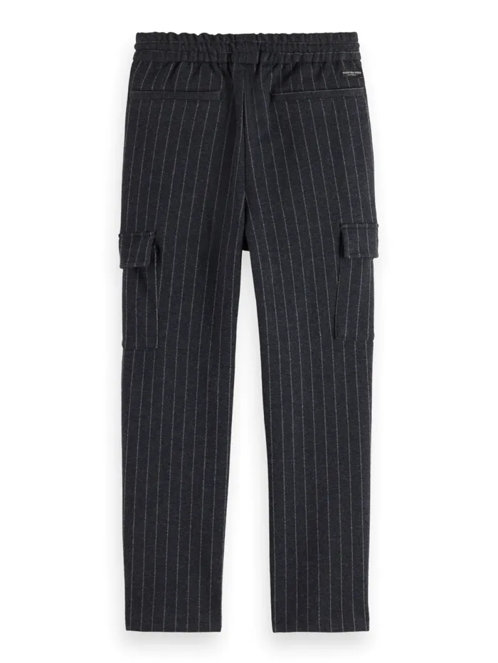 LOOSE TAPERED KNITTED CARGO Charcoal Stripe Kids Scotch and Soda Pants