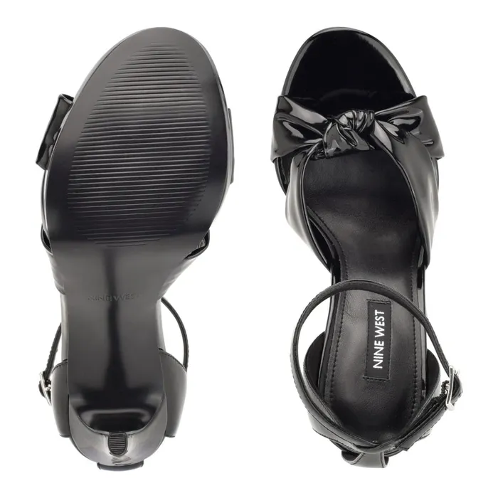 Lovya Ankle Strap Sandals Black Patent Women Nine West Dress Lovya Ankle Strap Sandals Black Patent Women Nine West Dress