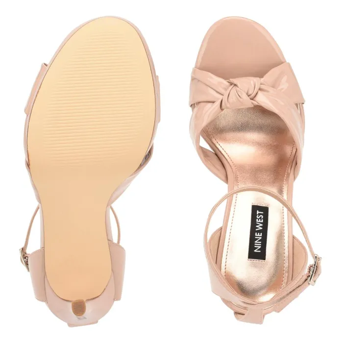 Lovya Ankle Strap Sandals Light Natural Patent Women Nine West Heeled Lovya Ankle Strap Sandals Light Natural Patent Women Nine West Heeled