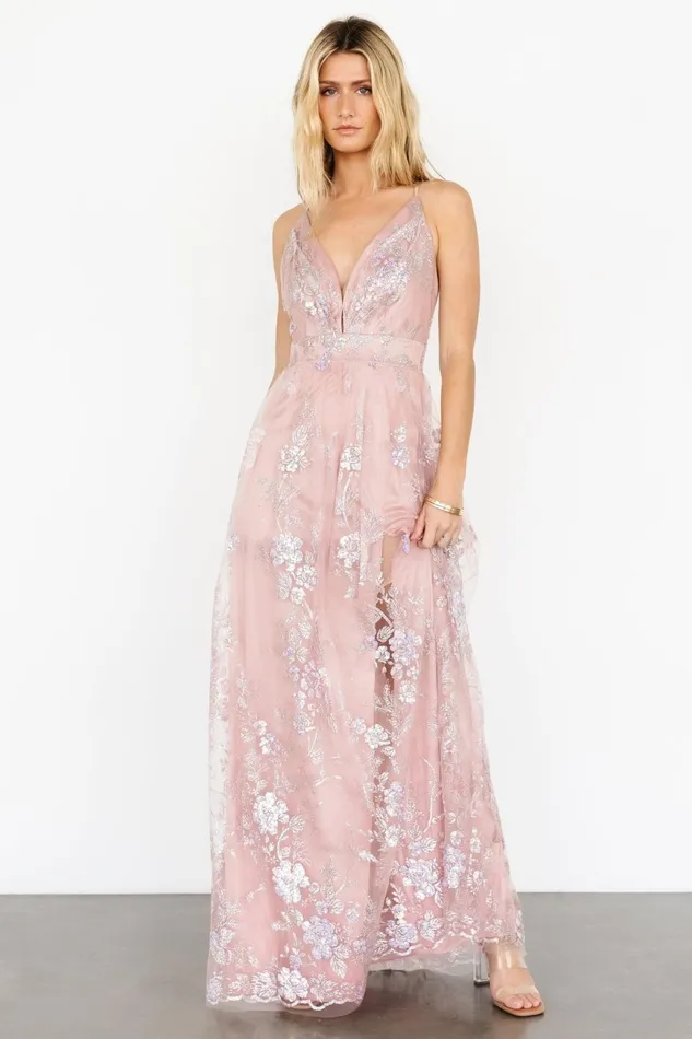 Lucienne Shimmer Maxi Gown Blushing Rose Women Baltic Born Embellished Sequin Lucienne Shimmer Maxi Gown Blushing Rose Women Baltic Born Embellished Sequin