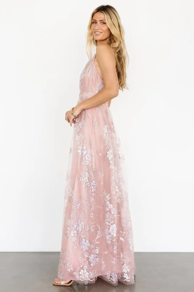 Lucienne Shimmer Maxi Gown Blushing Rose Women Baltic Born Embellished Sequin Lucienne Shimmer Maxi Gown Blushing Rose Women Baltic Born Embellished Sequin