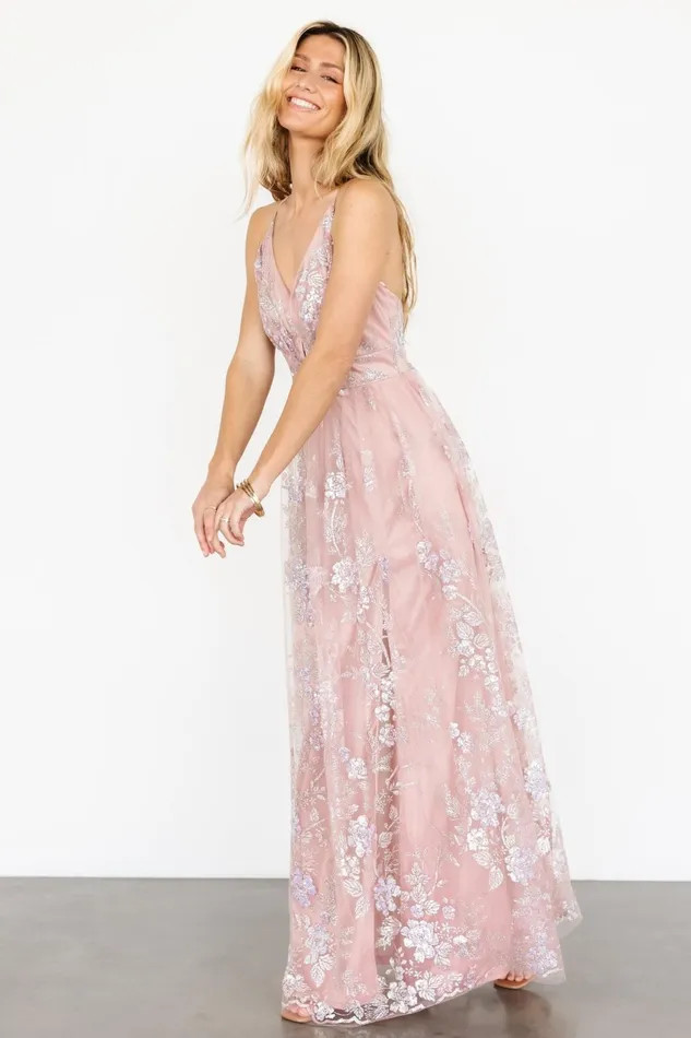 Lucienne Shimmer Maxi Gown Blushing Rose Women Baltic Born Embellished Sequin Lucienne Shimmer Maxi Gown Blushing Rose Women Baltic Born Embellished Sequin
