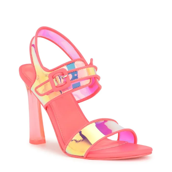 Lucile Clear Strappy Sandals Pink Women Nine West Dress Lucile Clear Strappy Sandals Pink Women Nine West Dress