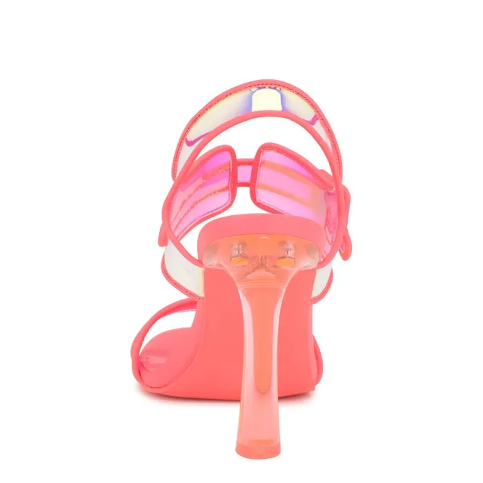 Lucile Clear Strappy Sandals Pink Women Nine West Dress Lucile Clear Strappy Sandals Pink Women Nine West Dress