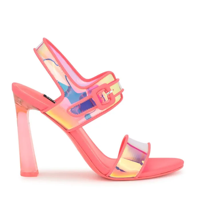 Lucile Clear Strappy Sandals Pink Women Nine West High Heels
