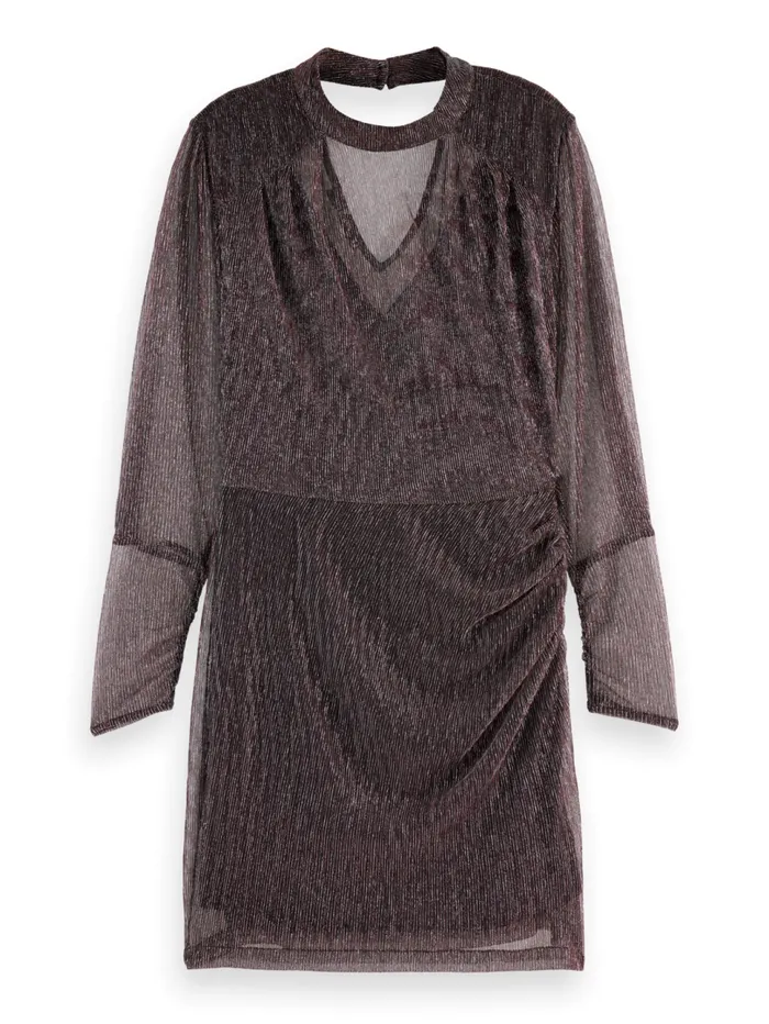 LUREX HIGH NECK MINI DRESS Berry Women Scotch and Soda Dresses and Jumpsuits