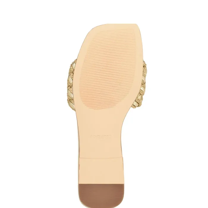 Maci Flat Slide Sandals Gold Women Nine West Low Heel Maci Flat Slide Sandals Gold Women Nine West Low Heel