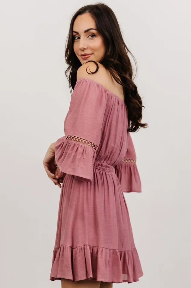 Magnolia Off Shoulder Mini Dress Rose Women Baltic Born Cover Ups Magnolia Off Shoulder Mini Dress Rose Women Baltic Born Cover Ups