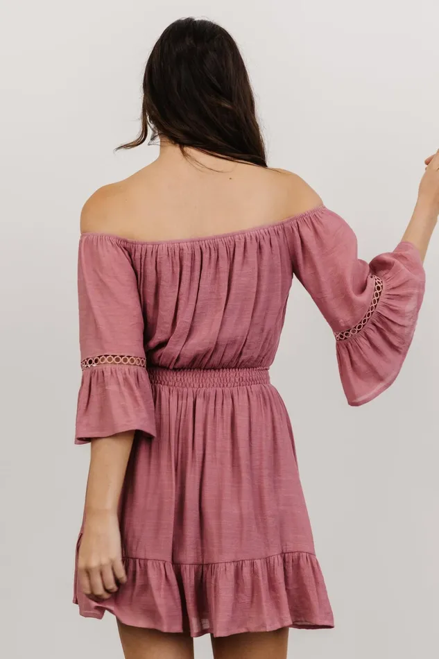 Magnolia Off Shoulder Mini Dress Rose Women Baltic Born Cover Ups Magnolia Off Shoulder Mini Dress Rose Women Baltic Born Cover Ups