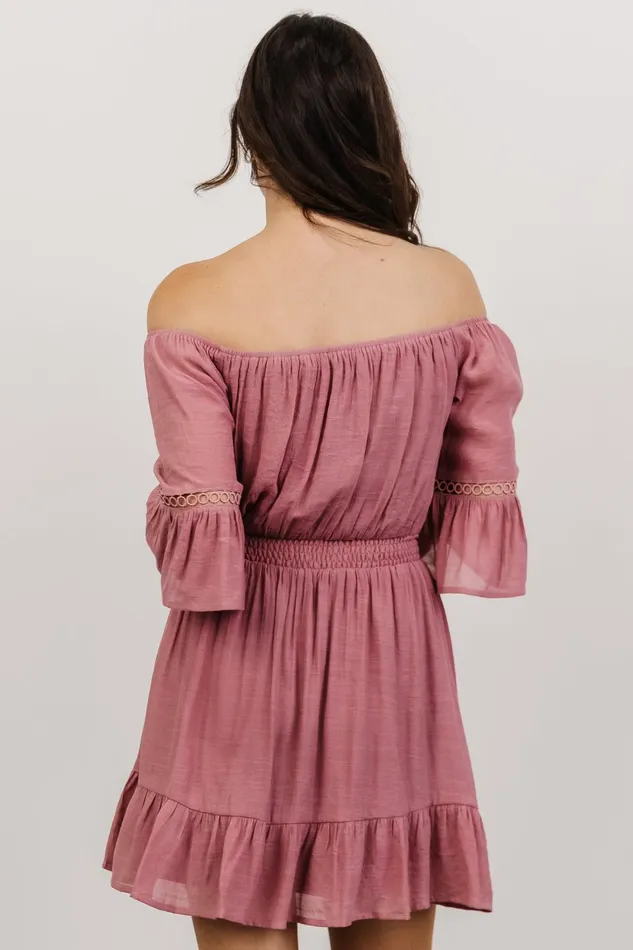 Magnolia Off Shoulder Mini Dress Rose Women Baltic Born Cover Ups Magnolia Off Shoulder Mini Dress Rose Women Baltic Born Cover Ups