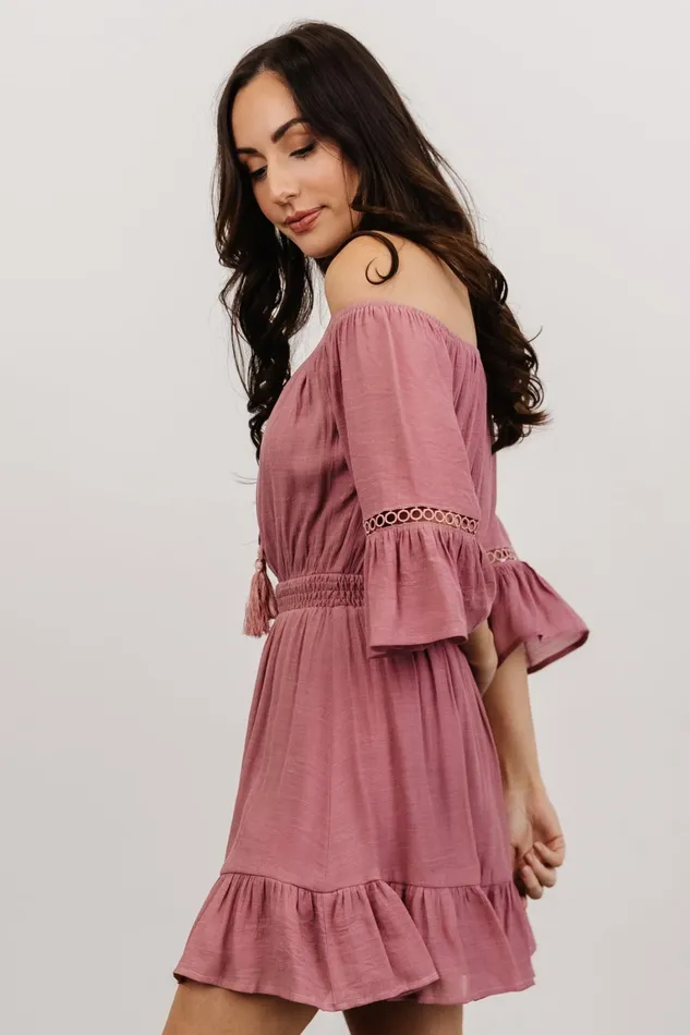 Magnolia Off Shoulder Mini Dress Rose Women Baltic Born Cover Ups Magnolia Off Shoulder Mini Dress Rose Women Baltic Born Cover Ups