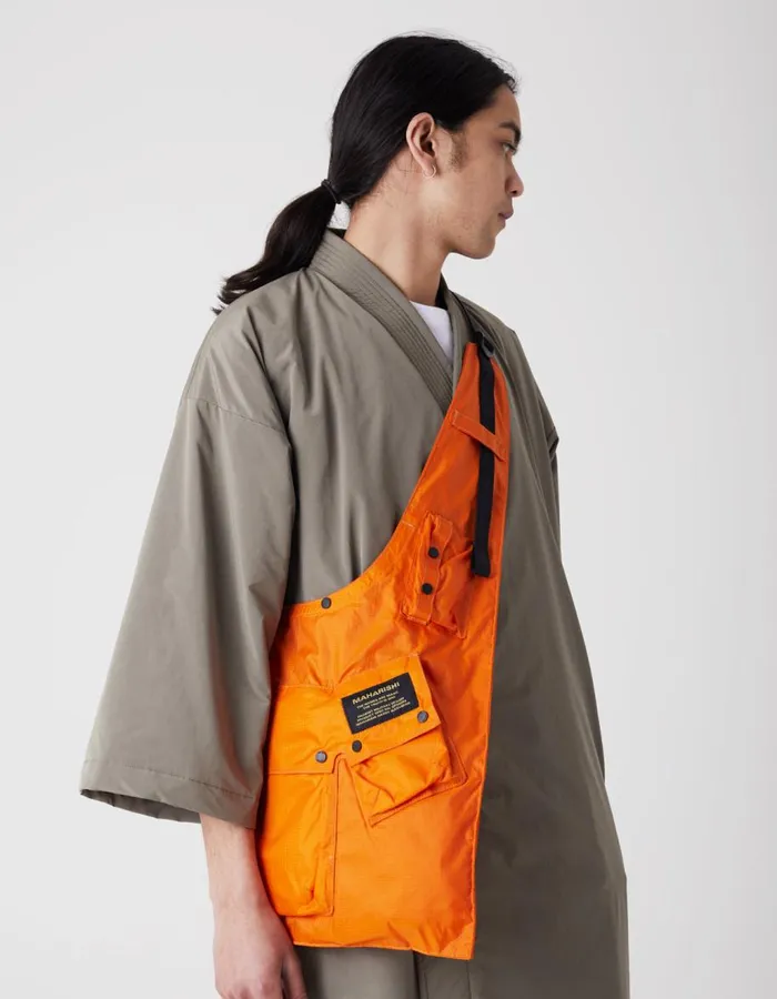 Maharishi Bags 9638 Monk Sling Bag Cotton Nylon Ripstop Orange 8211 Men