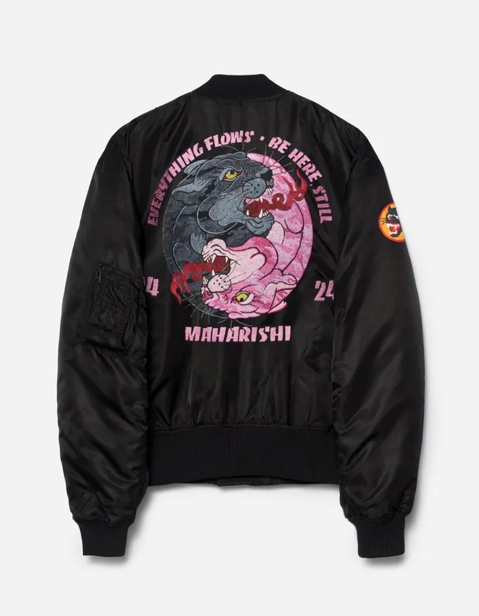 Maharishi Jackets 5345 Duality Panther MA1 Flight Jacket Black 8211 Men