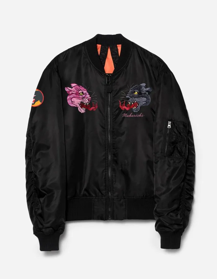 Maharishi Jackets 5345 Duality Panther MA1 Flight Jacket Black 8211 Men