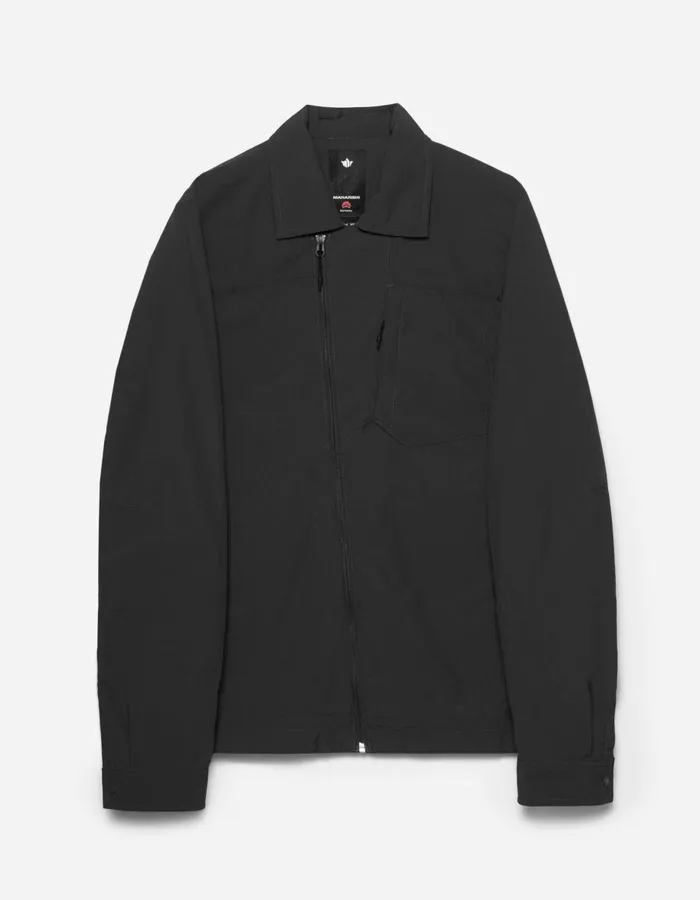 Maharishi Long Sleeve Shirts 5281 Veg Dyed Asym Tech Shirt WR Black 8211 Men