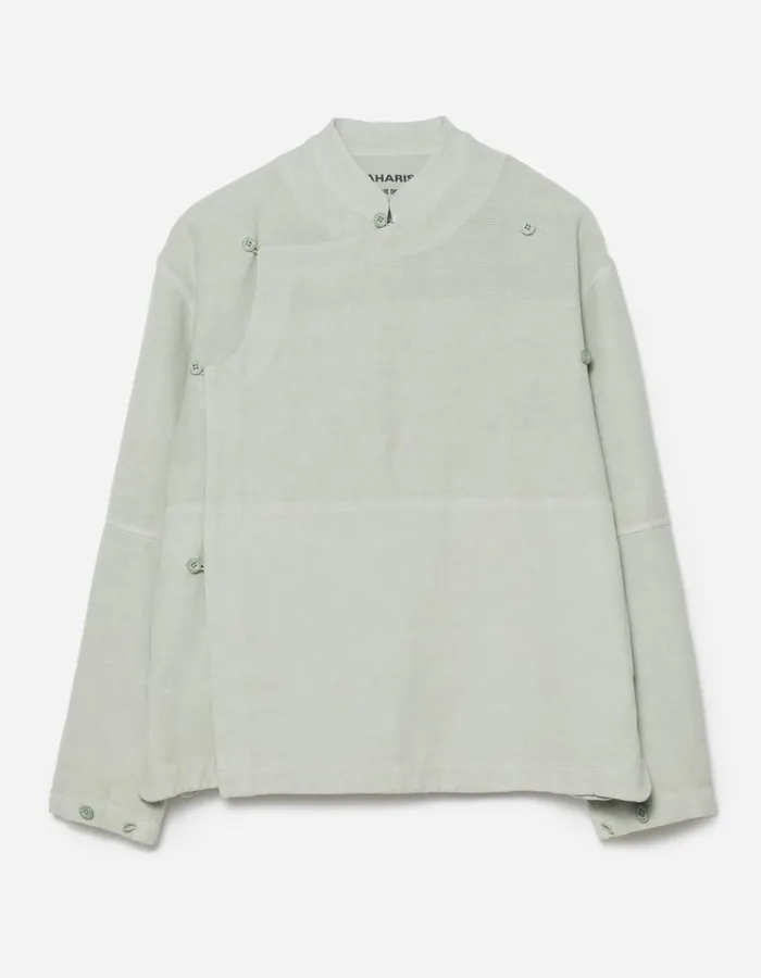 Maharishi Long Sleeve Shirts 5330 Asym Monk Shirt Sage 8211 Men