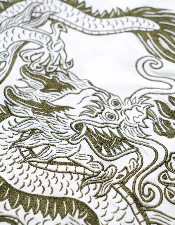 Maharishi Long Sleeve TShirts 5243 Thar Dragon LS TShirt White 8211 Men