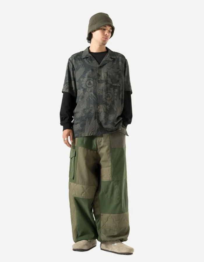 Maharishi Short Sleeve Shirts 1394 Peace Dove Camp Collar Shirt Black 8211 Men