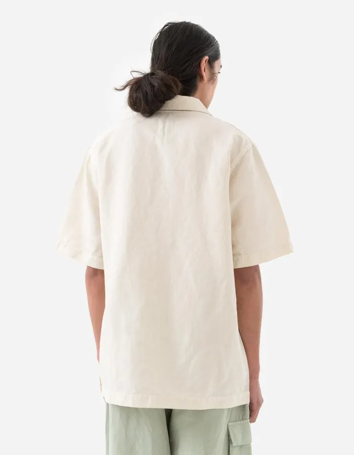 Maharishi Short Sleeve Shirts 5211 Hemp Camp Collar Shirt Ecru 8211 Men