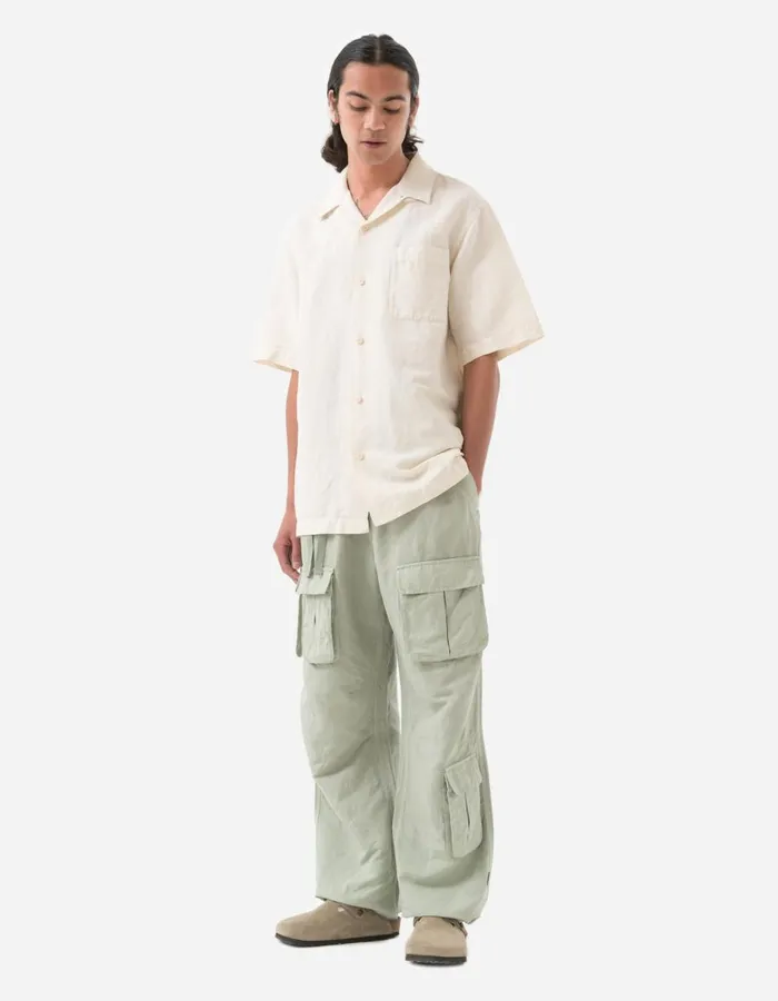 Maharishi Short Sleeve Shirts 5211 Hemp Camp Collar Shirt Ecru 8211 Men