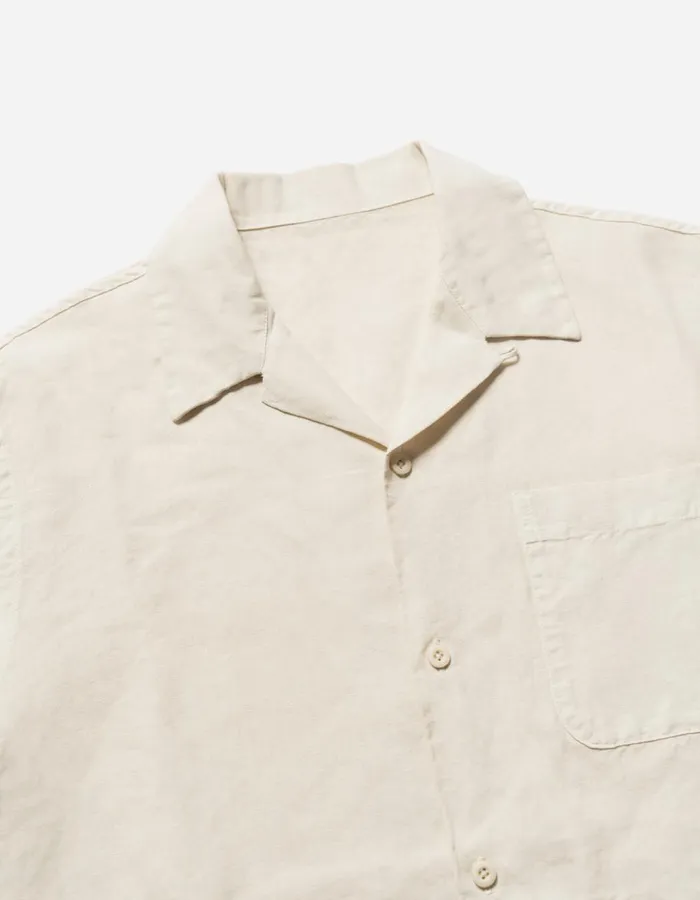 Maharishi Short Sleeve Shirts 5211 Hemp Camp Collar Shirt Ecru 8211 Men