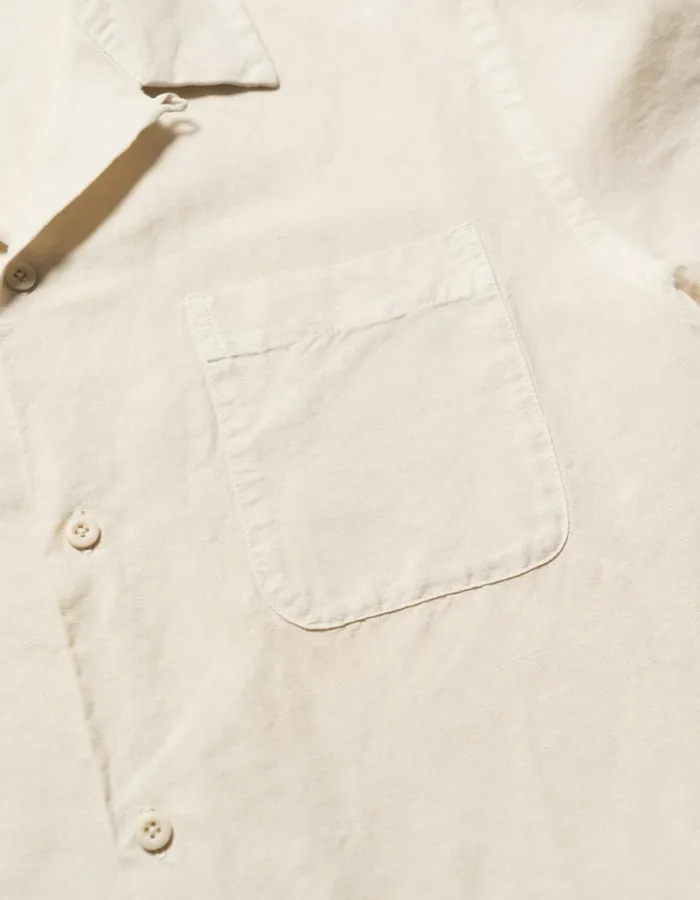 Maharishi Short Sleeve Shirts 5211 Hemp Camp Collar Shirt Ecru 8211 Men