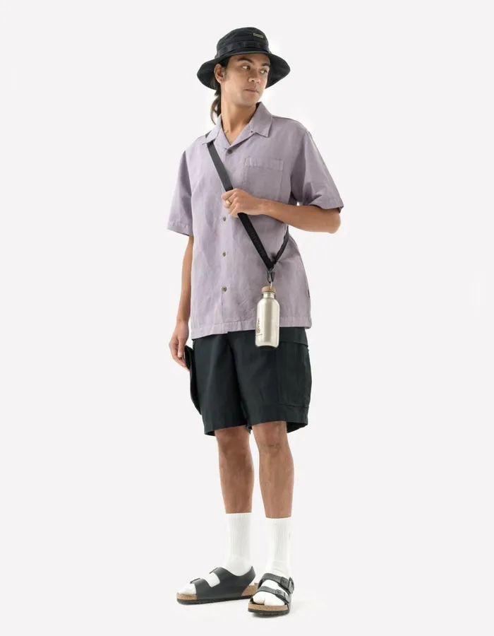 Maharishi Short Sleeve Shirts 5211 Hemp Camp Collar Shirt Purple Ash 8211 Men