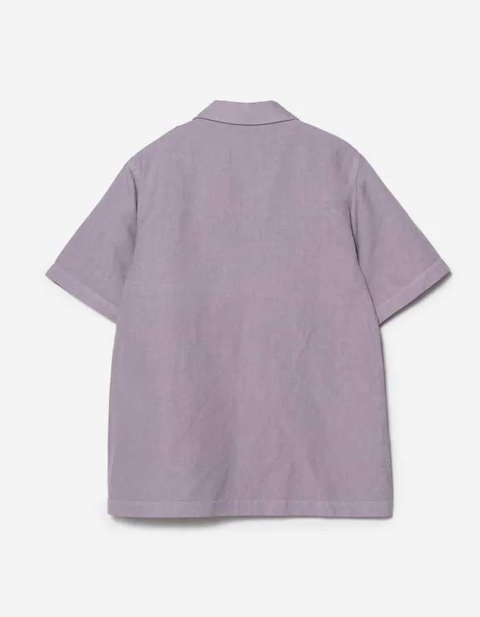 Maharishi Short Sleeve Shirts 5211 Hemp Camp Collar Shirt Purple Ash 8211 Men