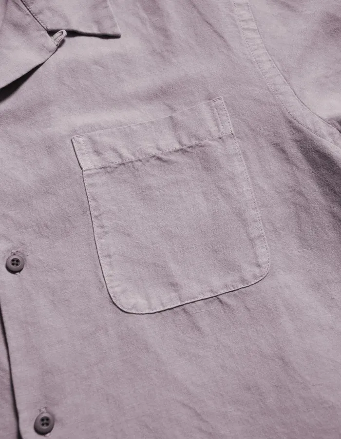 Maharishi Short Sleeve Shirts 5211 Hemp Camp Collar Shirt Purple Ash 8211 Men