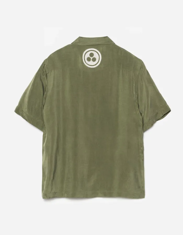 Maharishi Short Sleeve Shirts 5326 Peace Dove Embroidered Shirt Olive OG107F 8211 Men