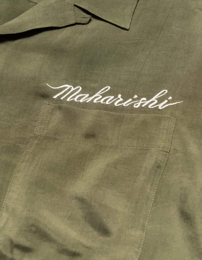 Maharishi Short Sleeve Shirts 5326 Peace Dove Embroidered Shirt Olive OG107F 8211 Men