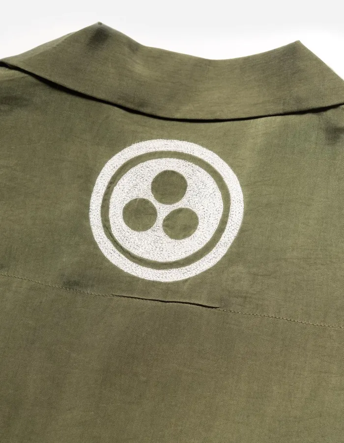 Maharishi Short Sleeve Shirts 5326 Peace Dove Embroidered Shirt Olive OG107F 8211 Men