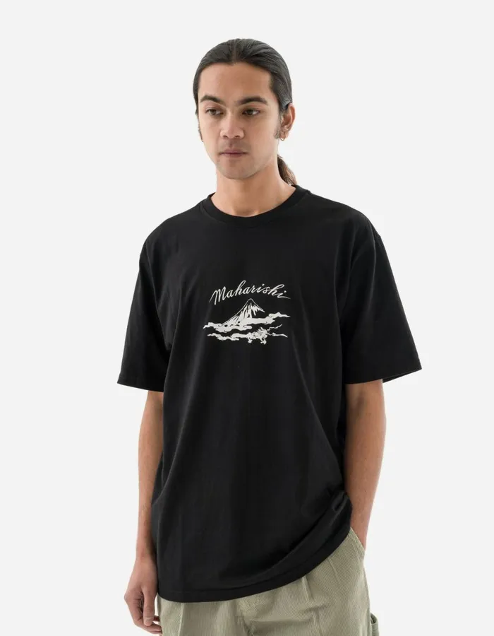 Maharishi Short Sleeve TShirts 1379 Mount Fuji TShirt Black 8211 Men