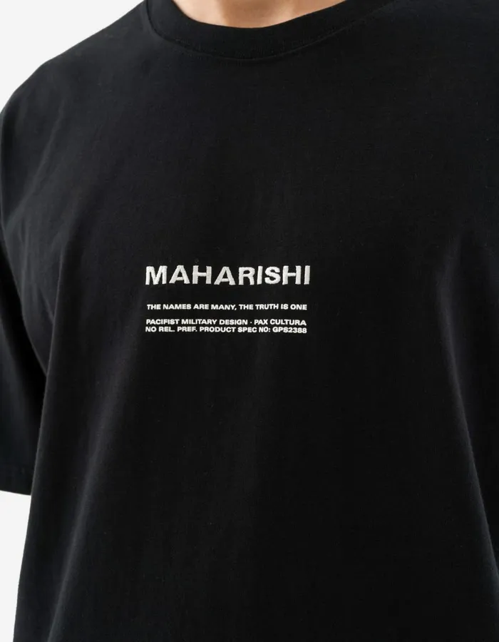 Maharishi Short Sleeve TShirts 1388 Maharishi Pax Cultura TShirt Black 8211 Men