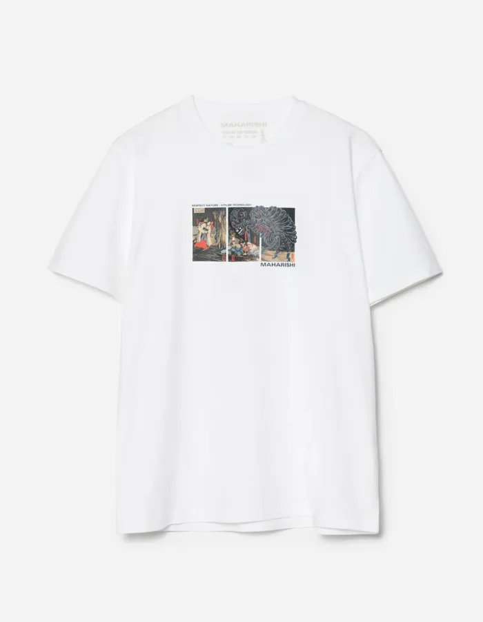 Maharishi Short Sleeve TShirts 1395 Cyber Skeleton TShirt White 8211 Men