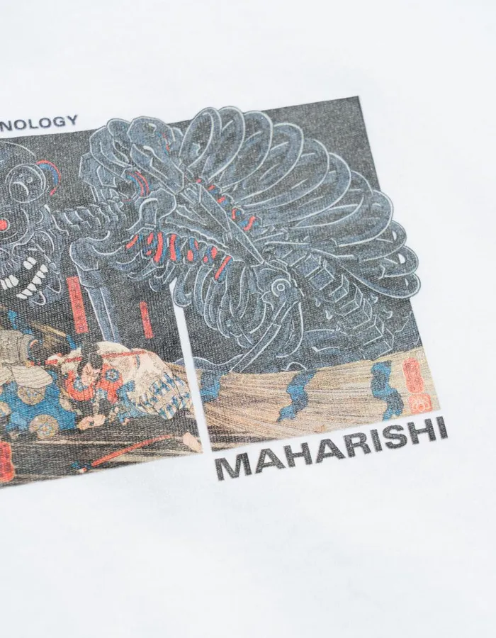 Maharishi Short Sleeve TShirts 1395 Cyber Skeleton TShirt White 8211 Men