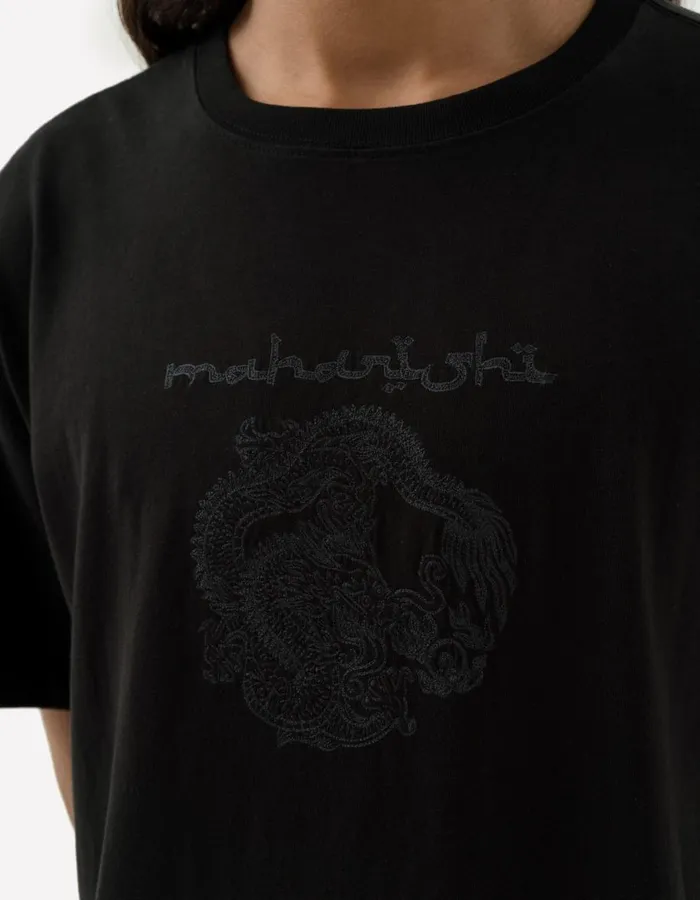 Maharishi Short Sleeve TShirts 5242 Thar Dragon Embroidered TShirt Black 8211 Men