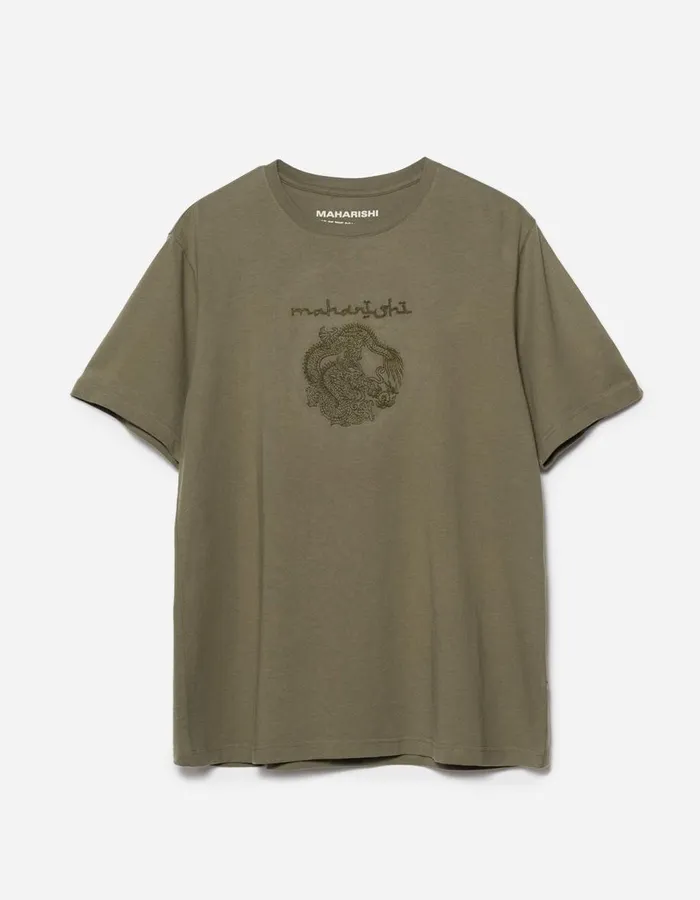 Maharishi Short Sleeve TShirts 5242 Thar Dragon Embroidered TShirt Olive 8211 Men