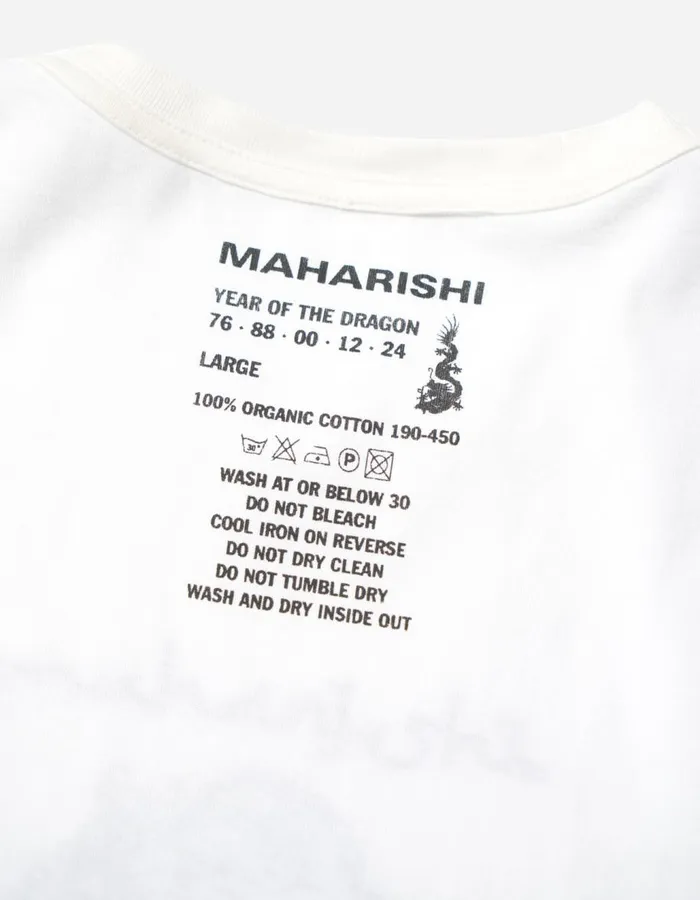 Maharishi Short Sleeve TShirts 5242 Thar Dragon Embroidered TShirt White 8211 Men