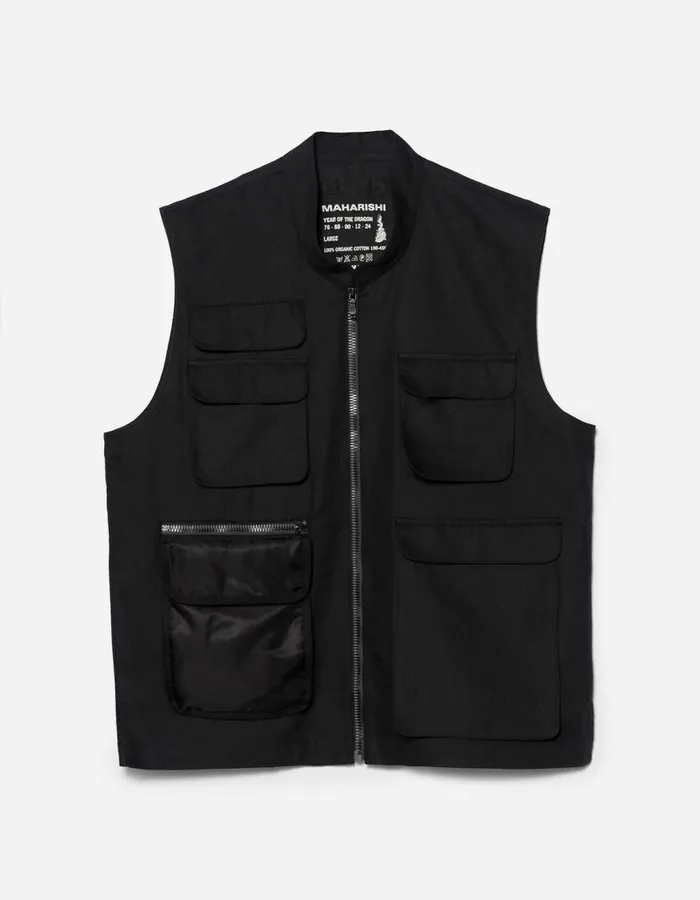Maharishi Vests 5201 Hemp Utility Vest Black 8211 Men