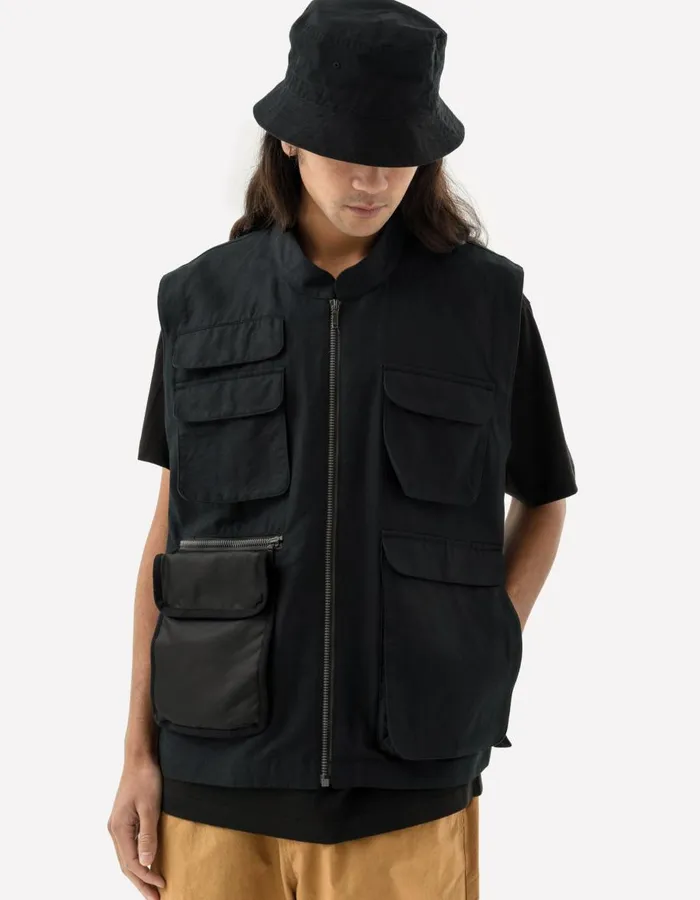 Maharishi Vests 5201 Hemp Utility Vest Black 8211 Men